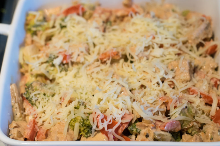 Low Carb Paprika Puten Auflauf in Rahmsauce