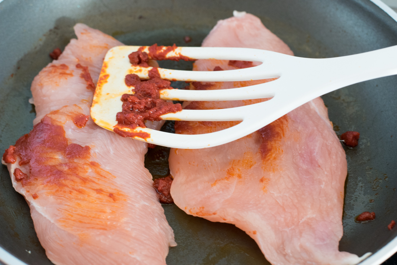 Low Carb Tomaten Putenschnitzel mit Brokkoli Käse Püree