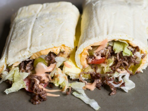 Big Mac Rolle als Wrap (Low Carb)