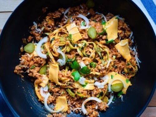 One Pot Pasta – Low Carb – Cheeseburger Style